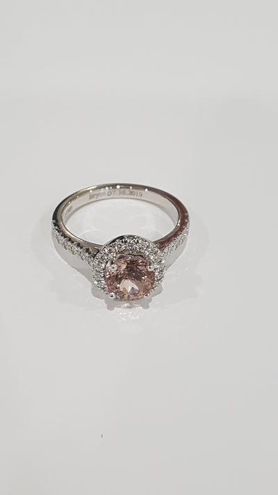 Morganite & Diamond Platinum Engagement Ring